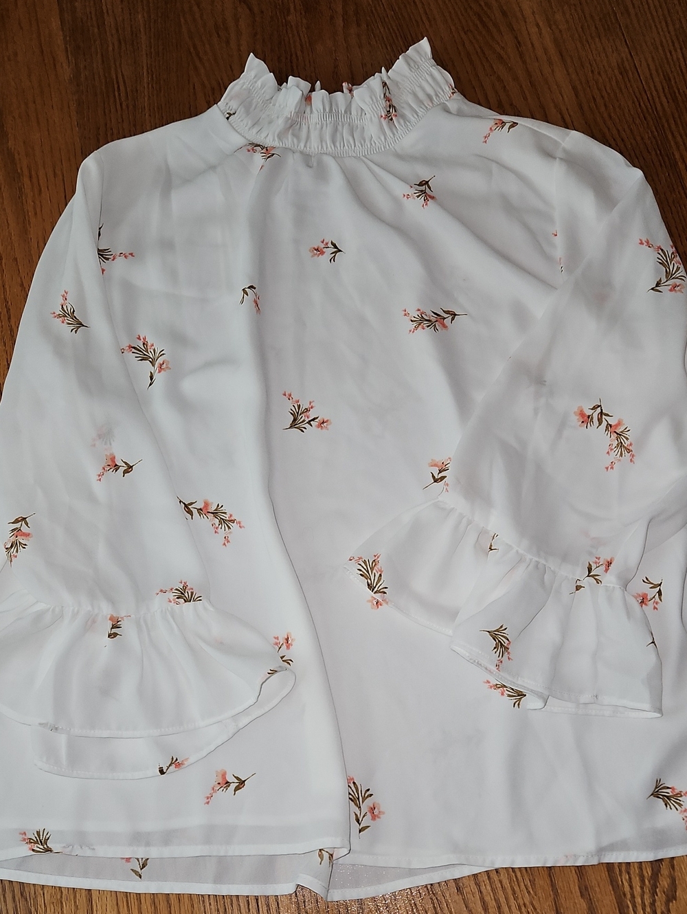 NWT CECE SMOCKED NECK BLOUSE SZ XL